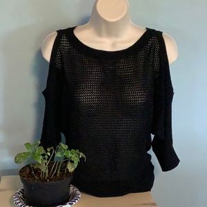 NWT Semi Sheer Express Cold Shoulder Top